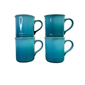 Le Cruset Blue Stonewear Mugs Set of 4 14oz